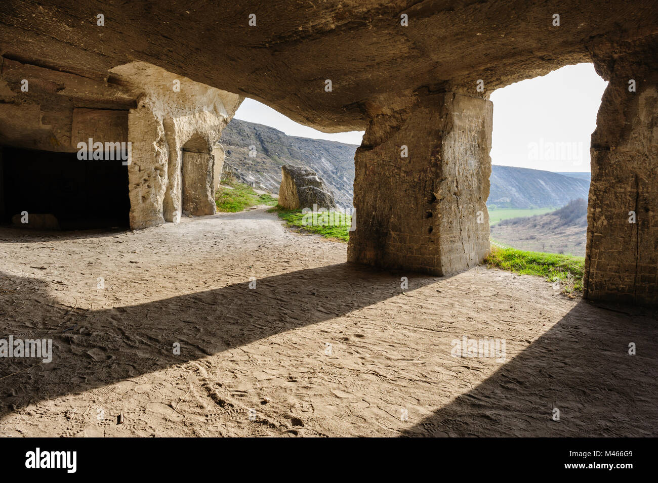 Miniere calcaree, Vecchio Orhei, Moldavia Foto Stock