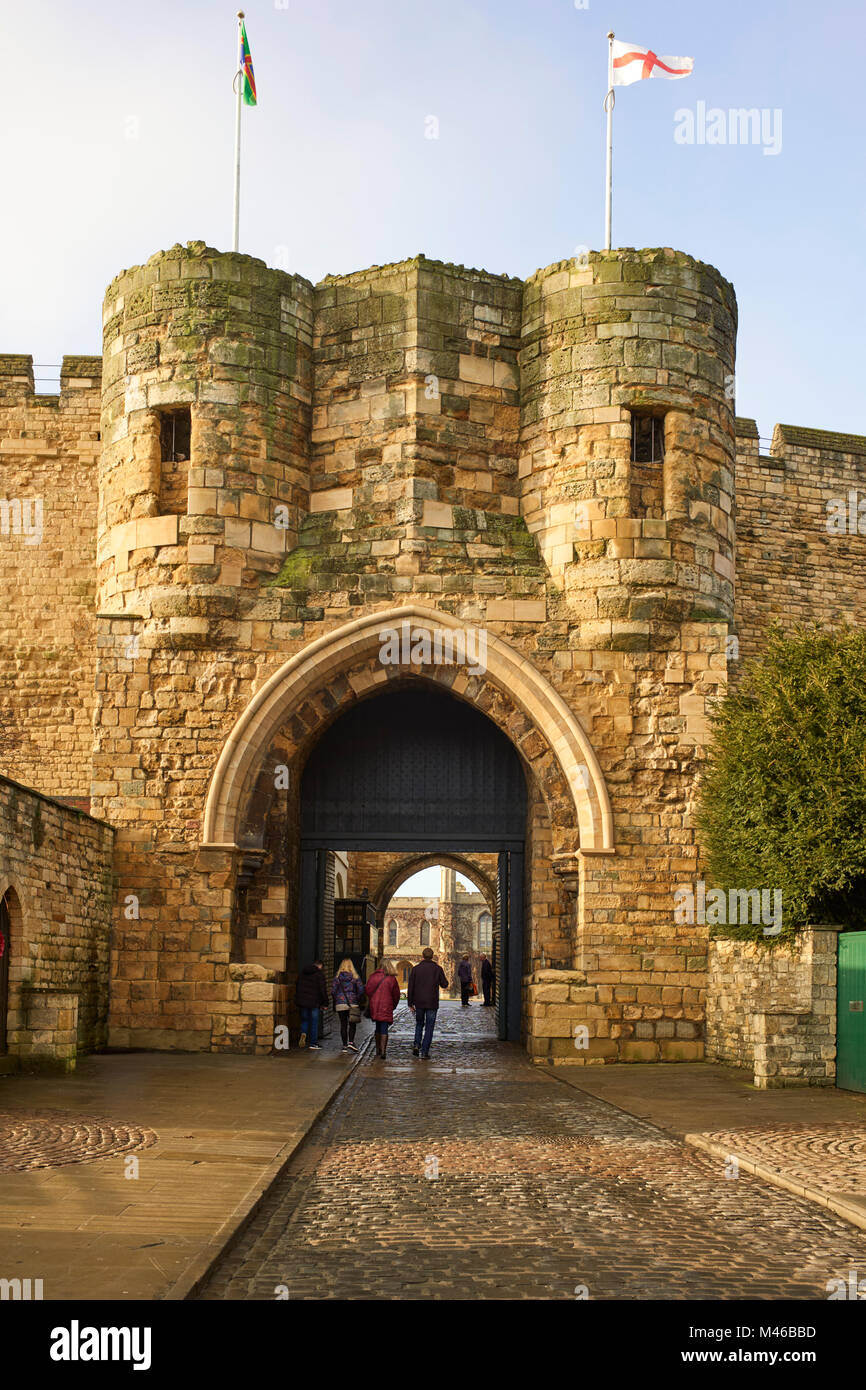 Ingresso Gateway per Lincoln Castle Foto Stock