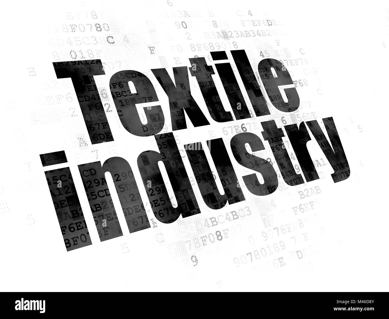 Concetto di settore: Industria tessile su sfondo digitale Foto Stock