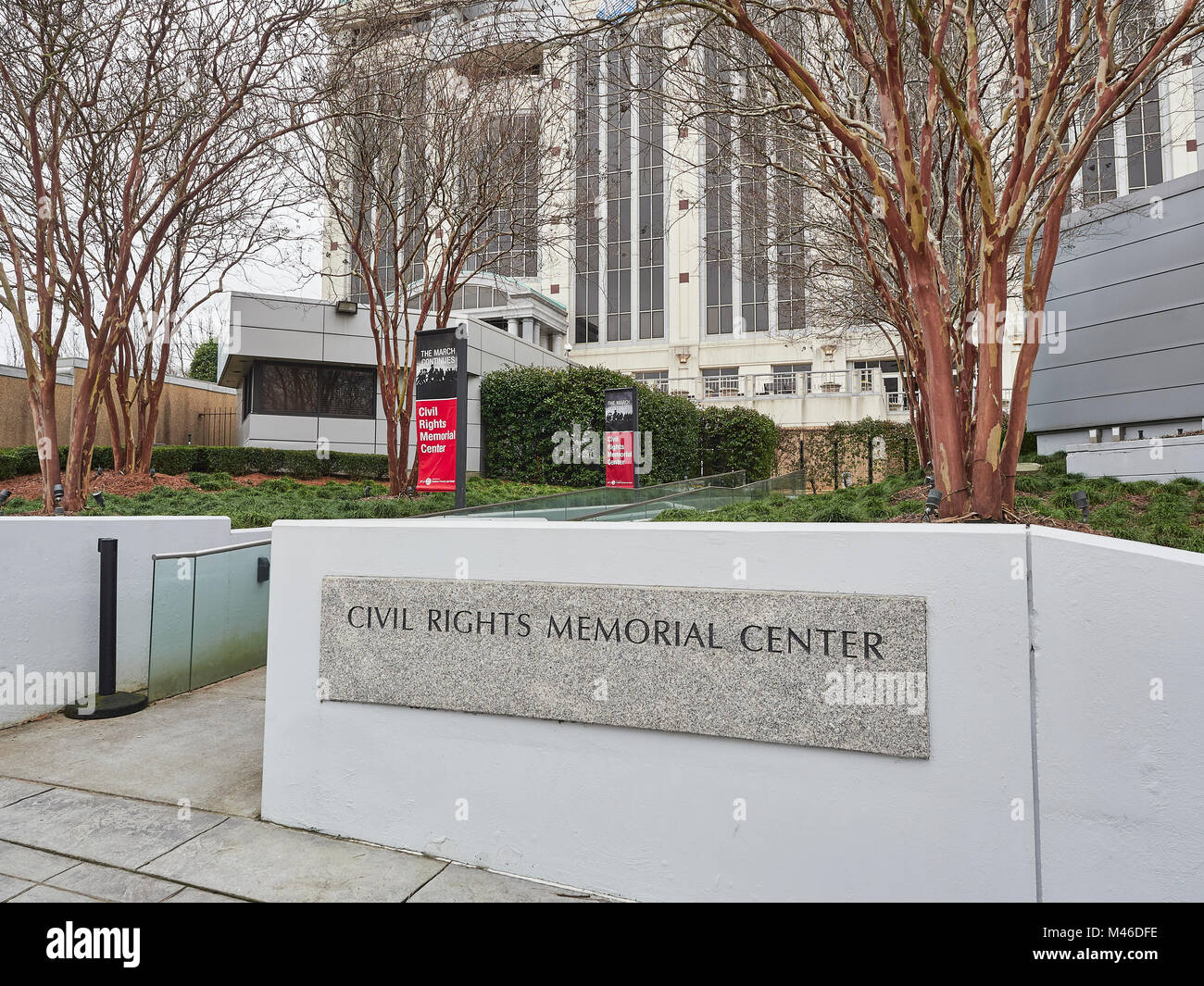 Ingresso esterno per i diritti civili Memorial Centre a Montgomery in Alabama USA. Foto Stock