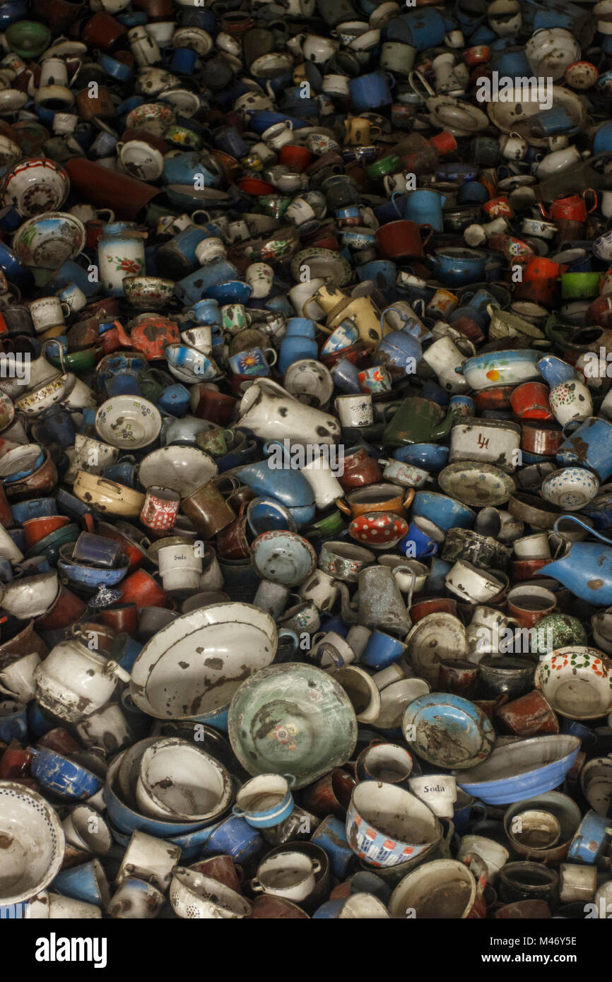 Auschwitz, Piccola Polonia / Polonia - Feb 04 2018: Auschwitz Birkenau, campo di lavoro e sterminio nazista. Foto Stock
