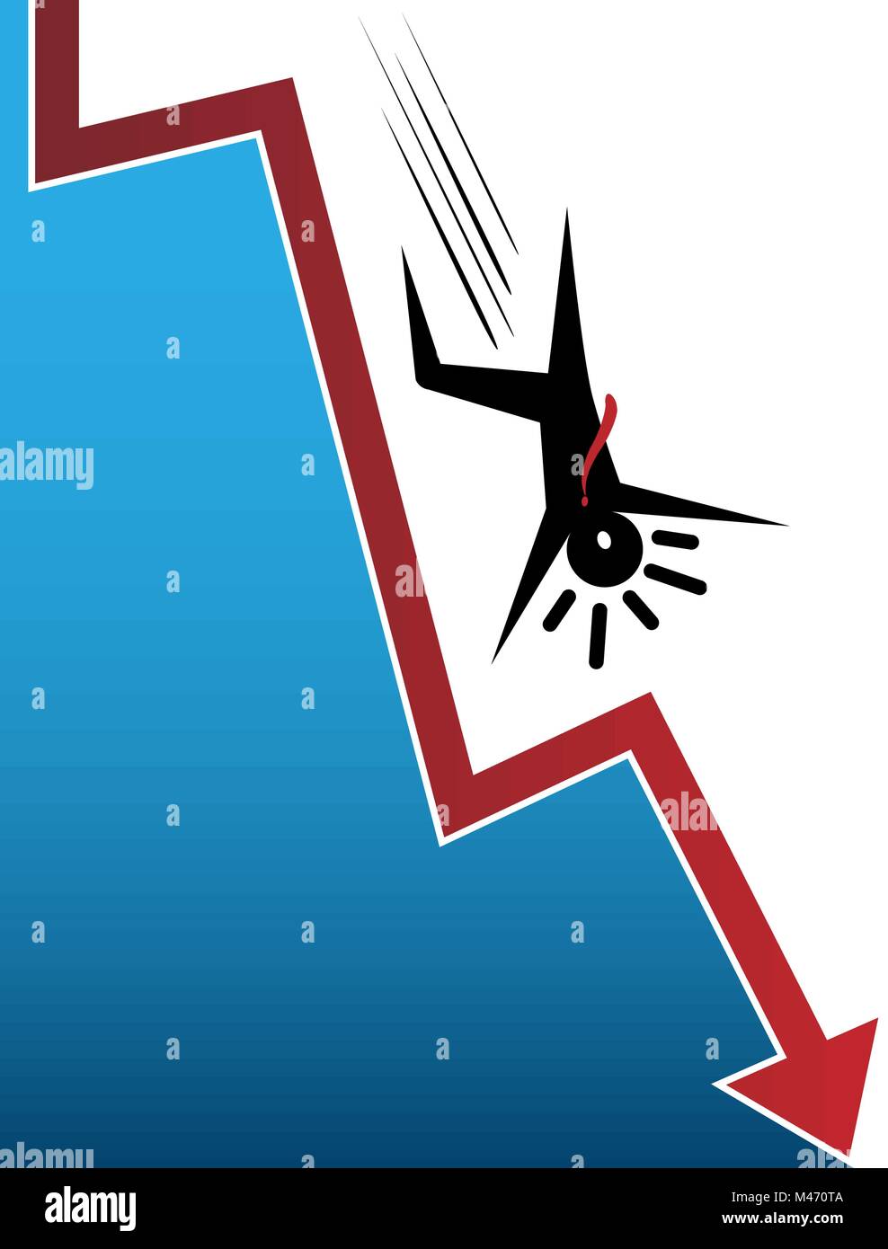 Una immagine di una caduta di Stock Market Crash con proprietari. Illustrazione Vettoriale