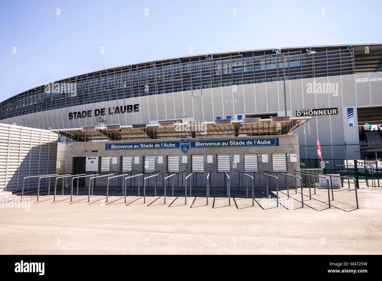 La Stade de l'Aube, un multi-uso stadium di Troyes, Francia, attualmente utilizzato soprattutto per le partite di calcio da Troyes AC Foto Stock