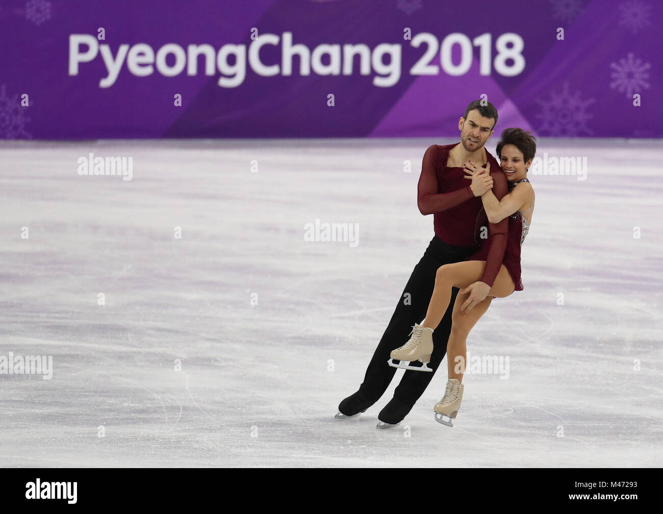 Canada Eric Radford e Meagan Duhamel durante le coppie pattinaggio gratuito di Pattinaggio di Figura durante l ultimo giorno sei del PyeongChang 2018 Giochi Olimpici Invernali in Corea del Sud. Foto Stock