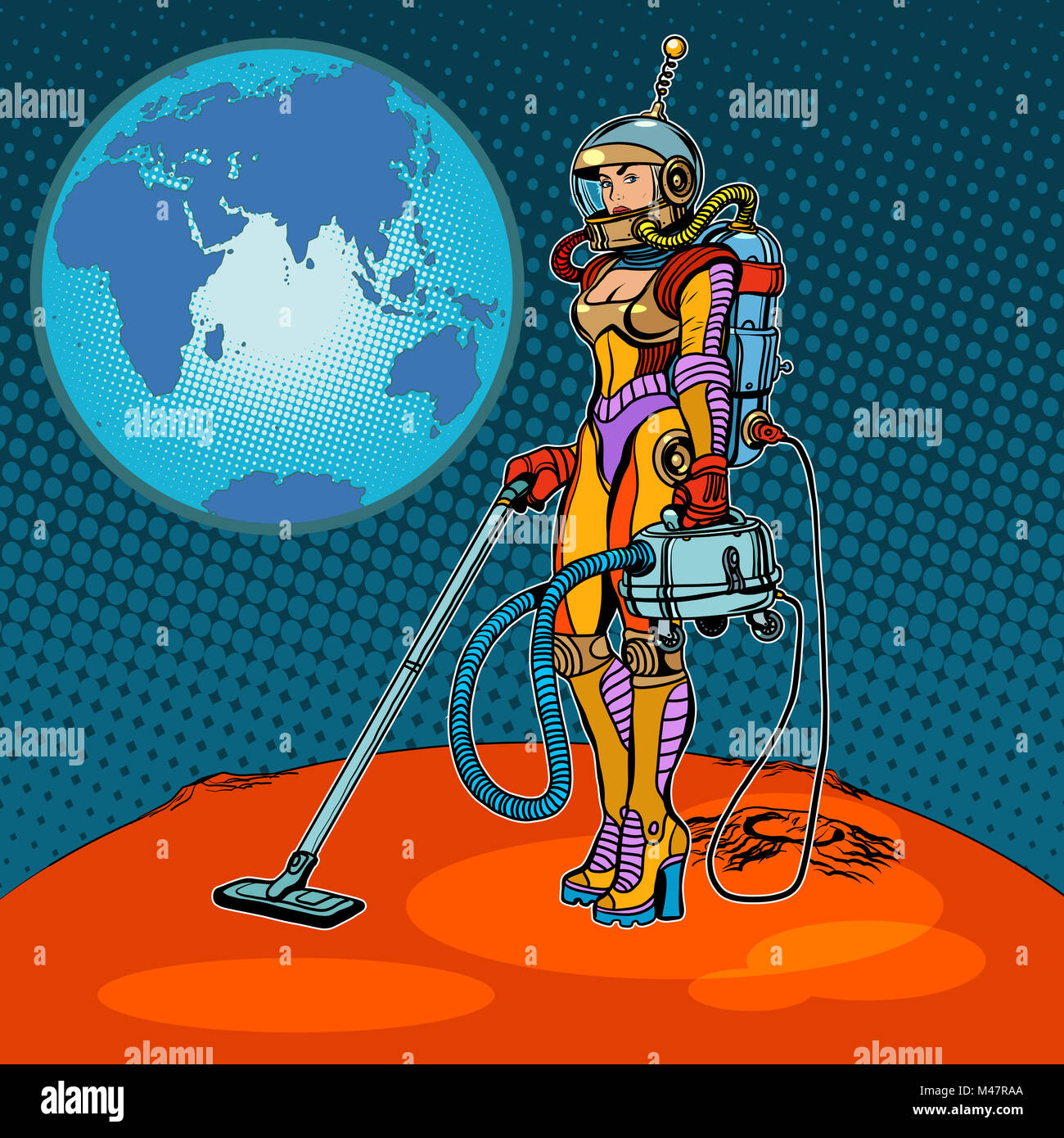 Ragazza cosmonauta pulito di Marte Foto Stock