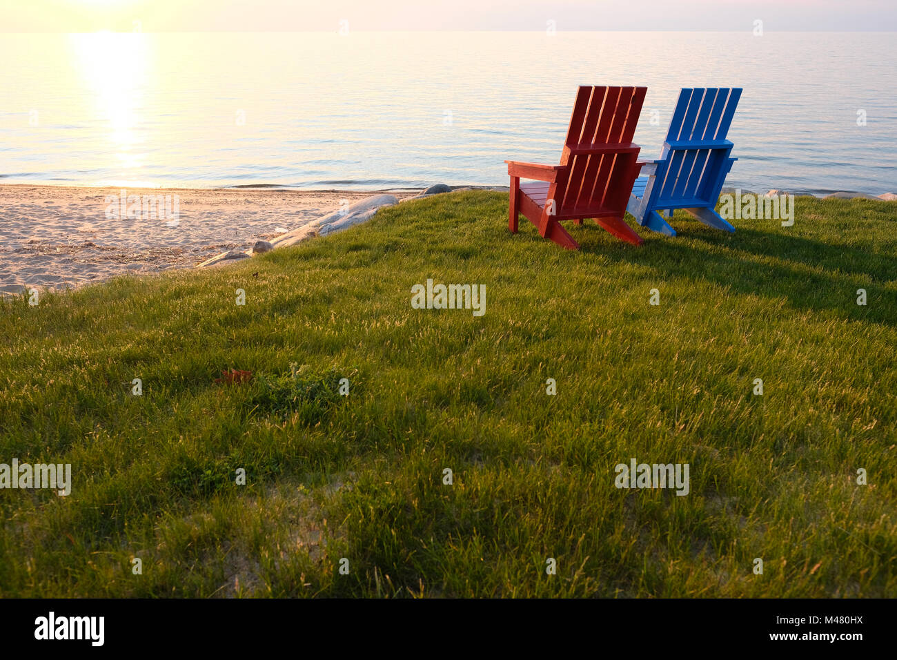Tramonto al Lago Huron Foto Stock
