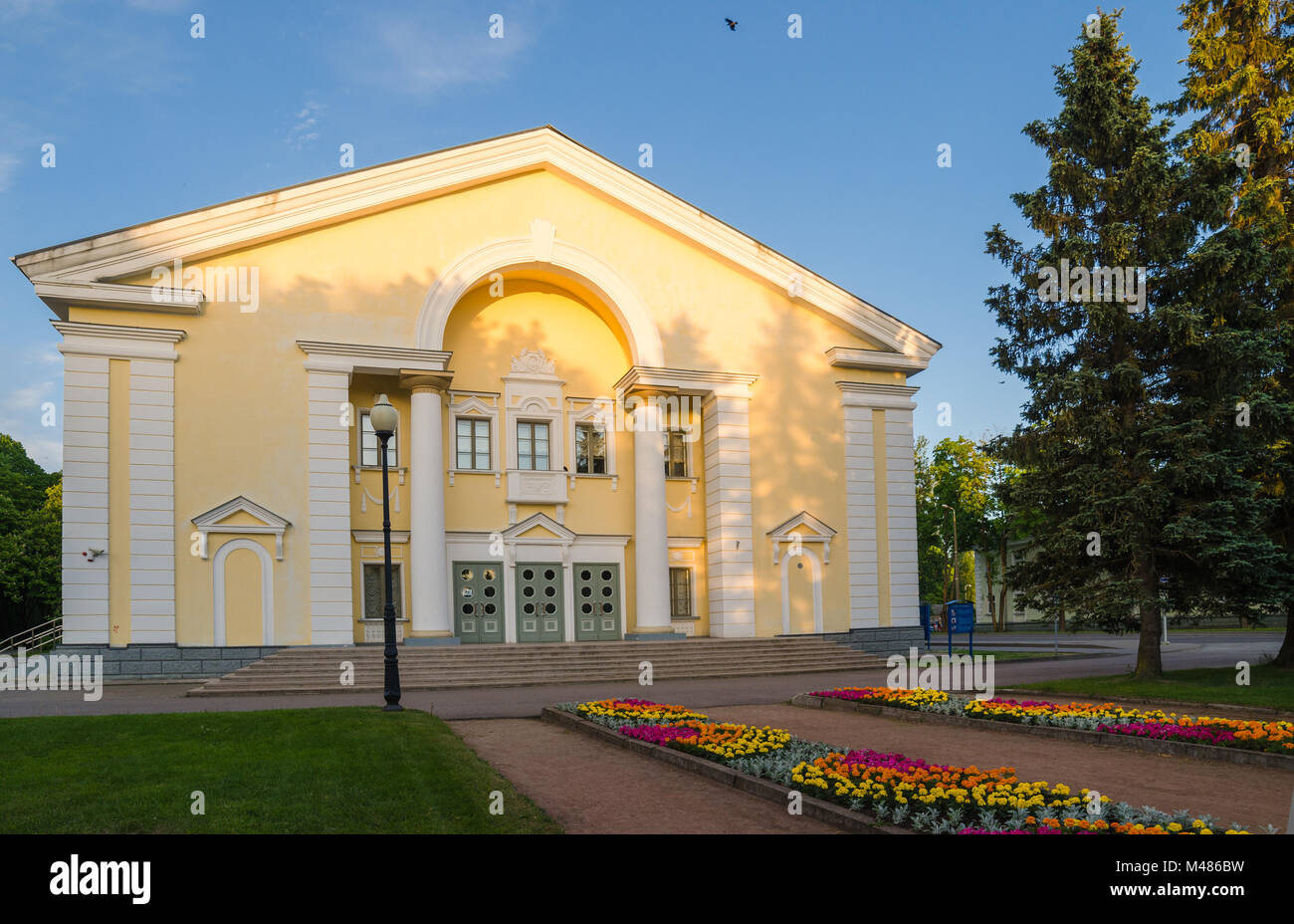 Architettura dell'epoca di Stalin in Sillamae, Estonia Foto Stock