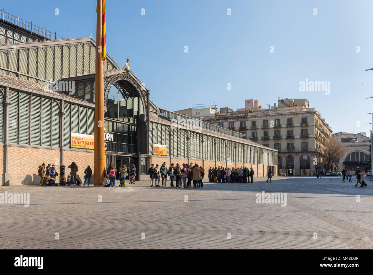 Mercat del Born nel quartiere di Barcellona La Ribera Foto Stock