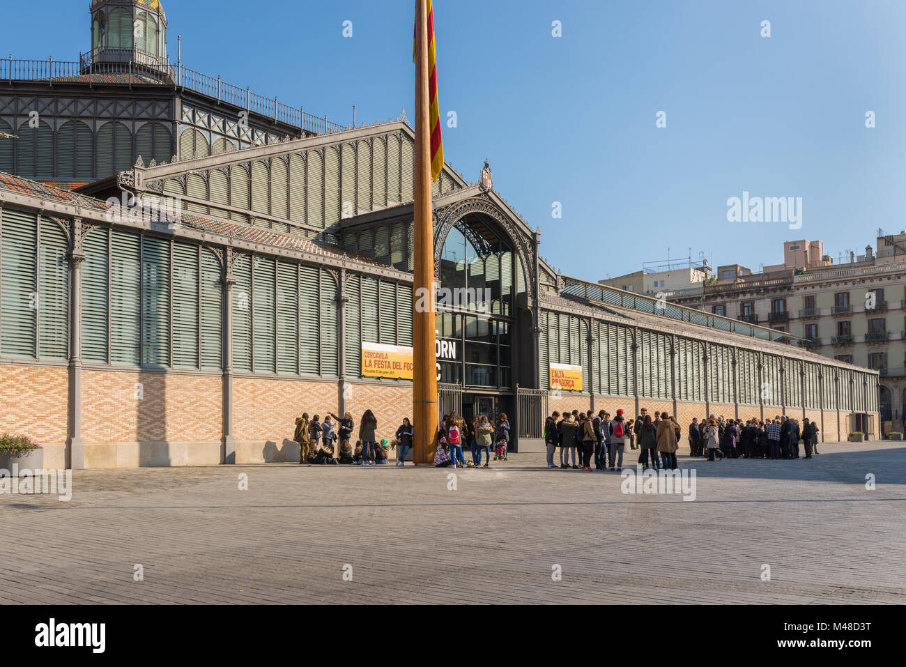 Mercat del Born nel quartiere di Barcellona La Ribera Foto Stock