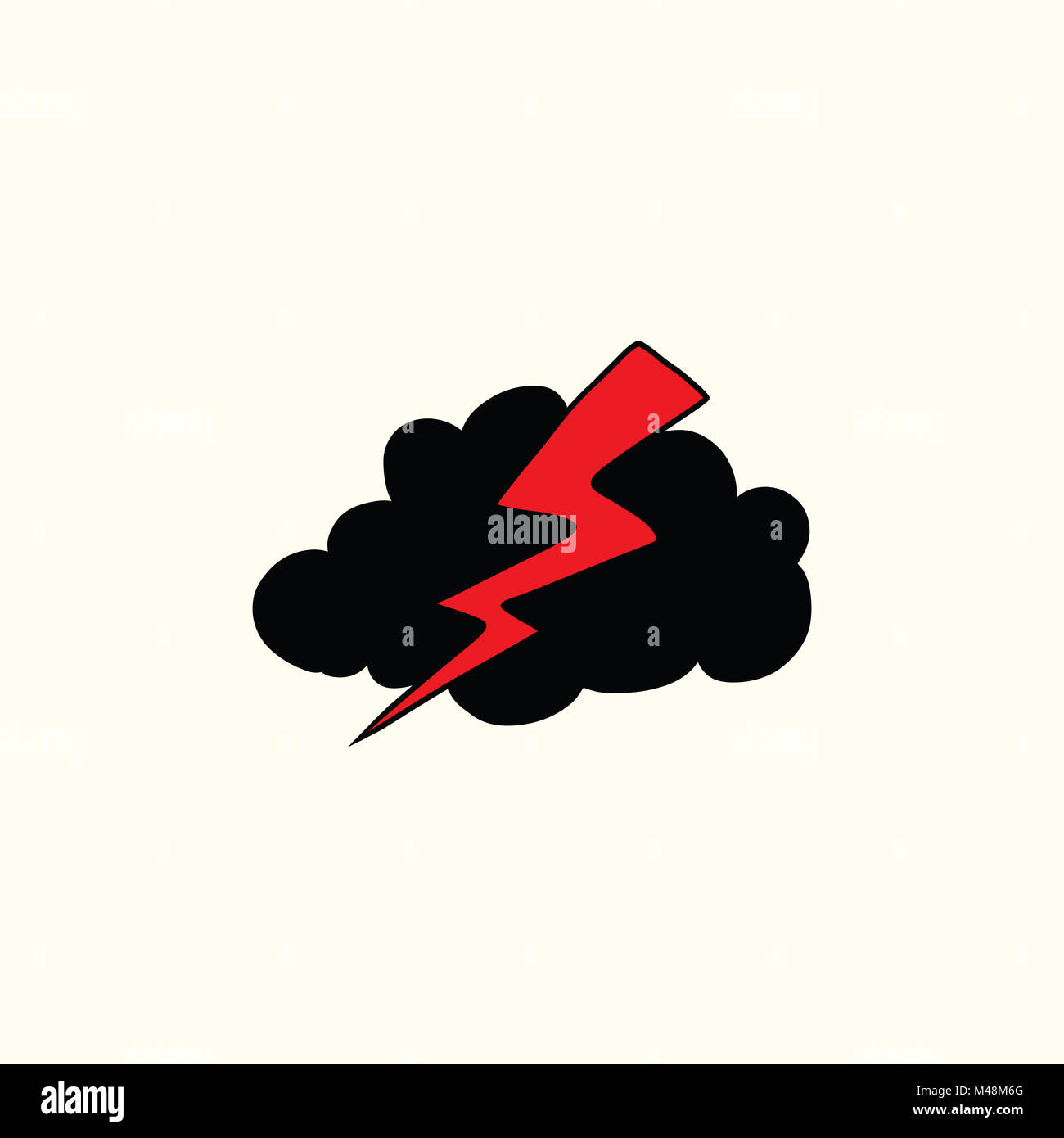 Tempesta fulmine icona meteo Foto Stock