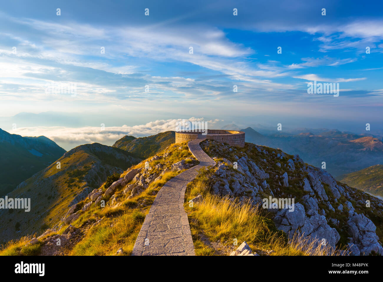 Lovcen il parco nazionale delle montagne al tramonto - Montenegro Foto Stock