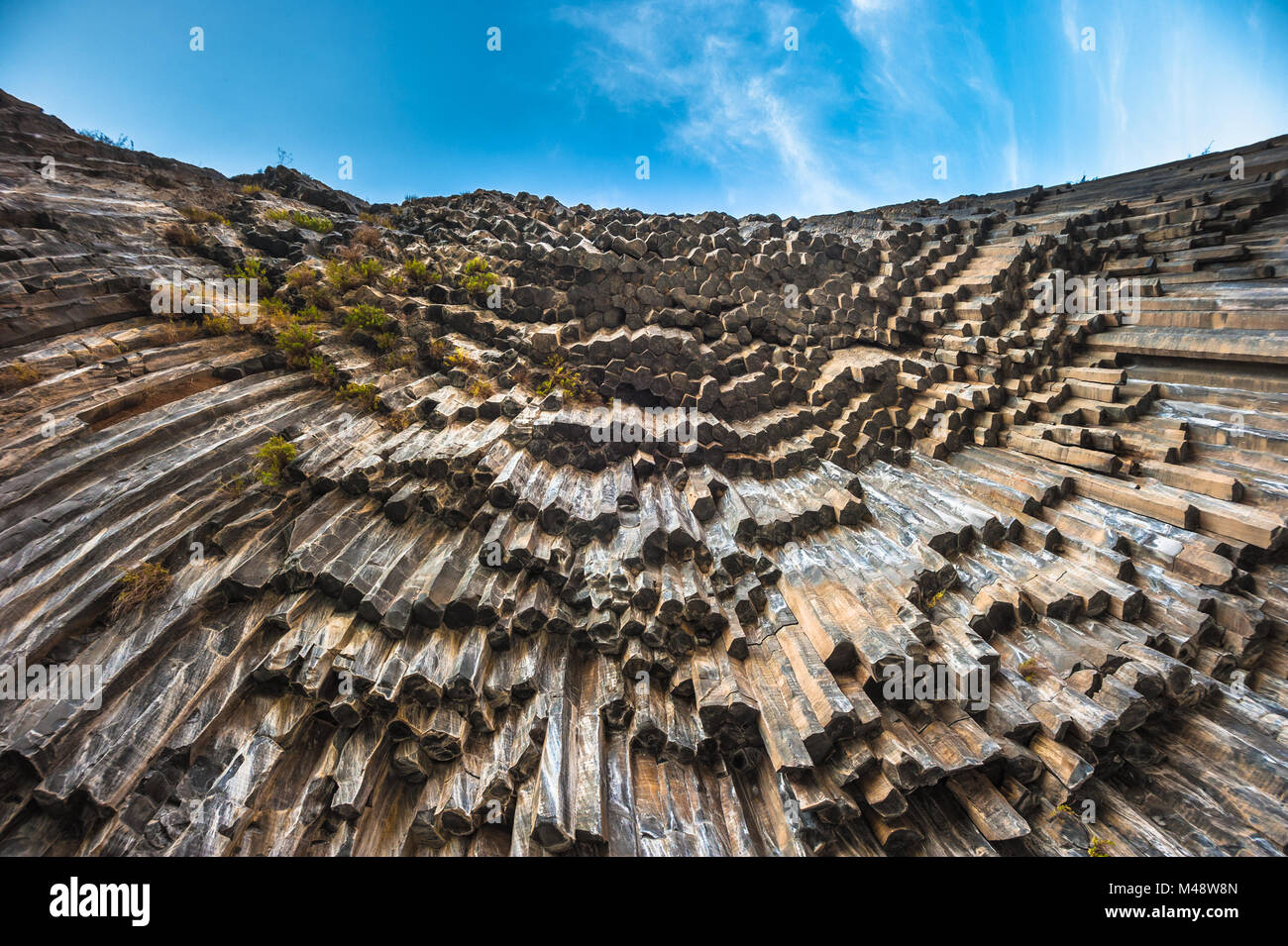 Sinfonia di pietre di colonne di basalto, Garni gorge, Armenia Foto Stock
