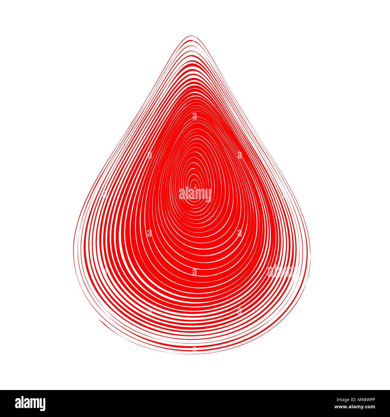 Abstract rosso sangue drop. Illustrazione Vettoriale Foto Stock