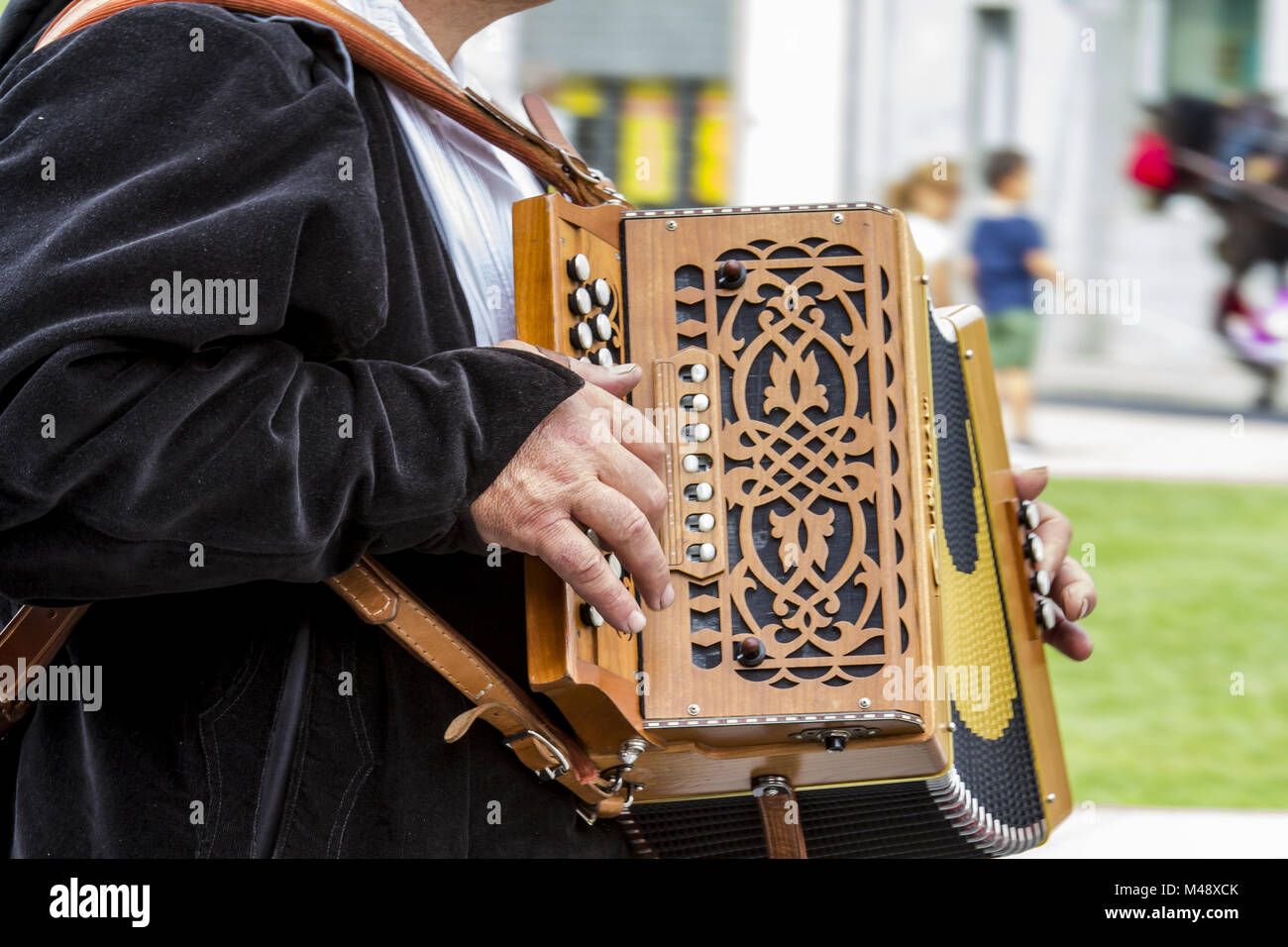 La fisarmonica di un pulsante Foto Stock