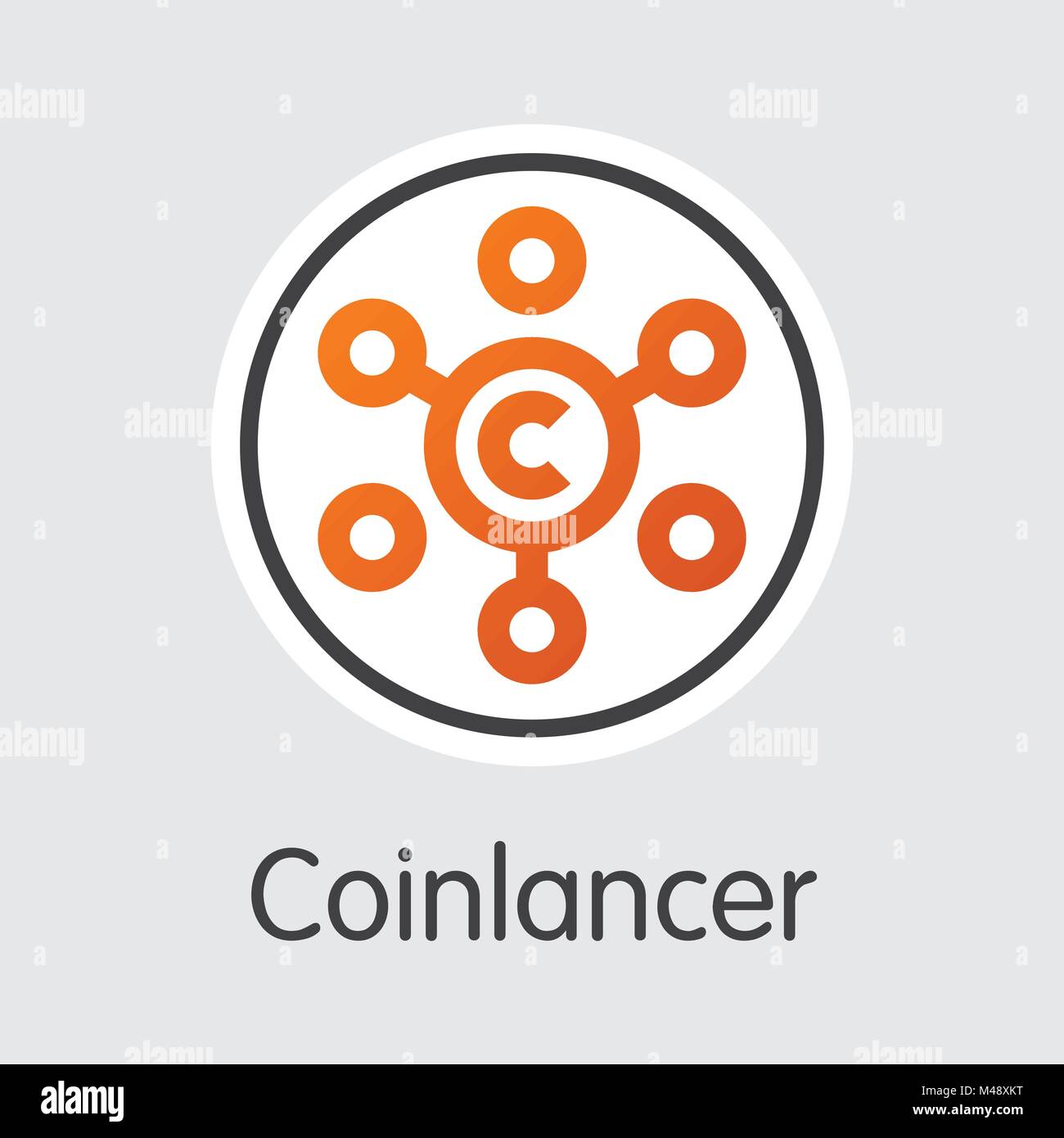 Coinlancer - Moneta crittografica Icona Web. Illustrazione Vettoriale