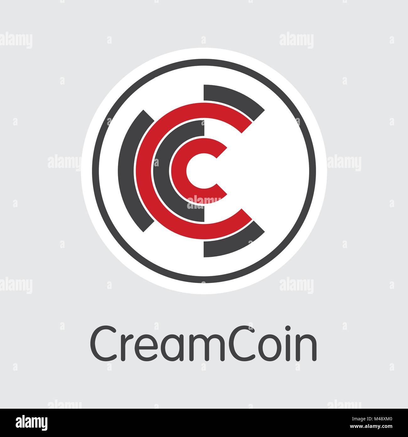 Creamcoin - moneta virtuale illustrazione. Illustrazione Vettoriale