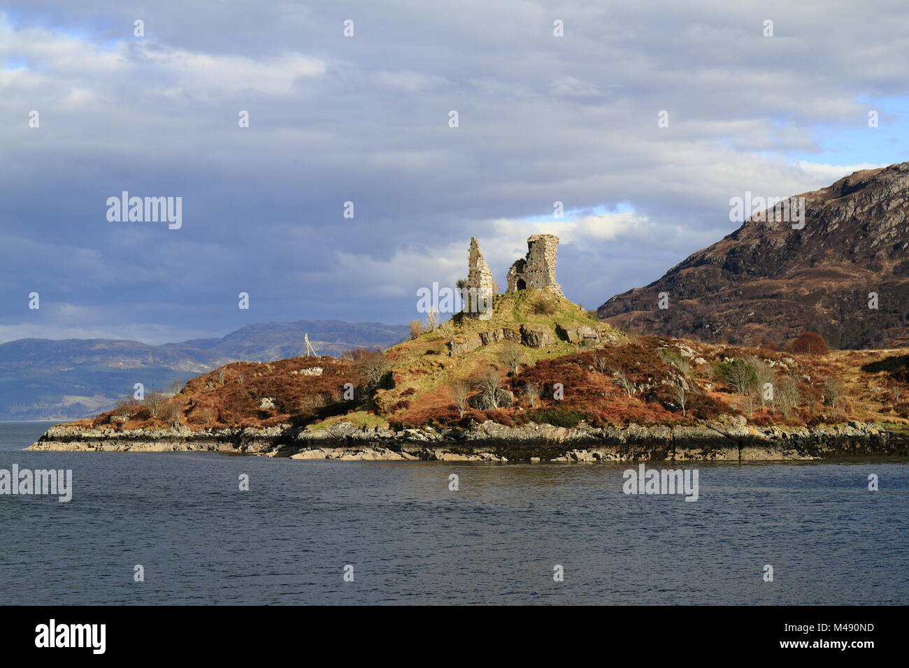 Castello Castello di calotta, Highlands occidentali della Scozia Foto Stock