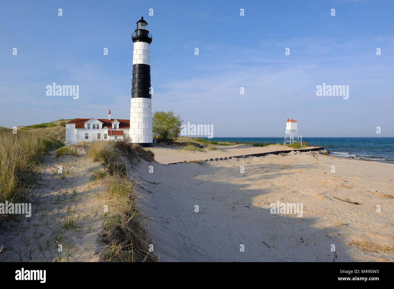 Grande Punto Sable Faro in dune, costruito nel 1867 Foto Stock