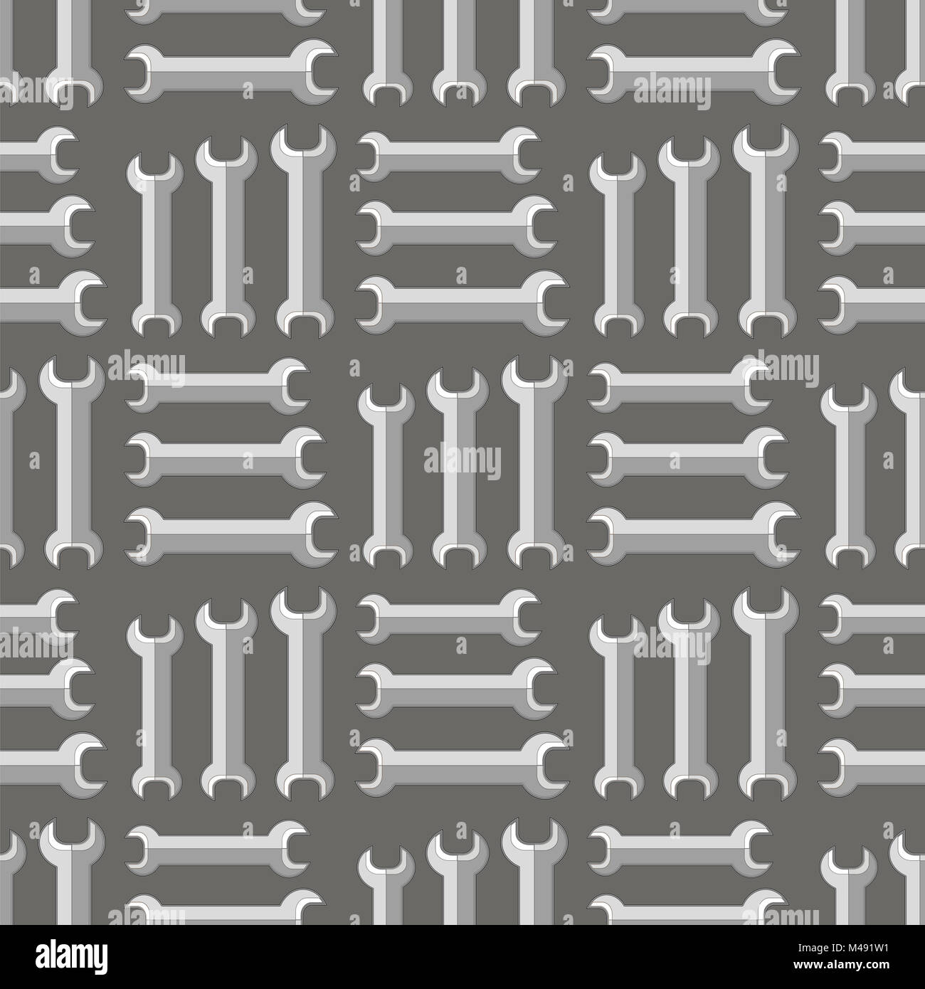 Set di chiave metallico Seamless Pattern. Foto Stock