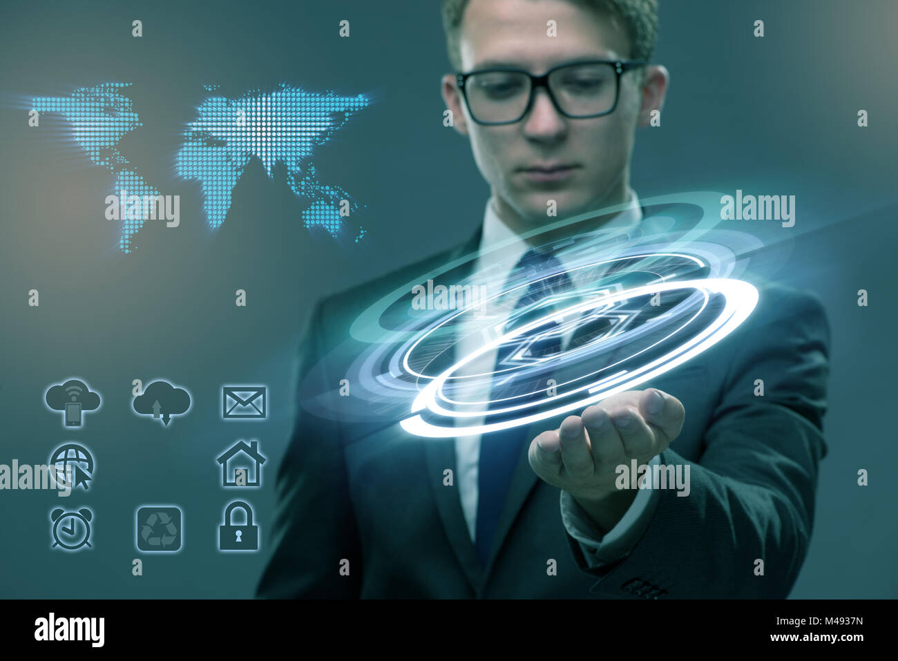 Giovani bisinesswoman in global business concept Foto Stock