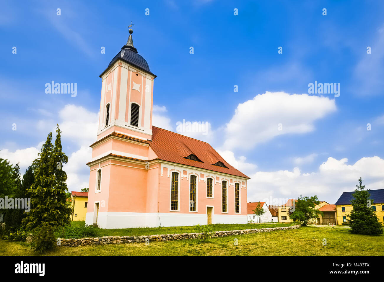 Chiesa in Reesdorf, Brandeburgo, Germania Foto Stock