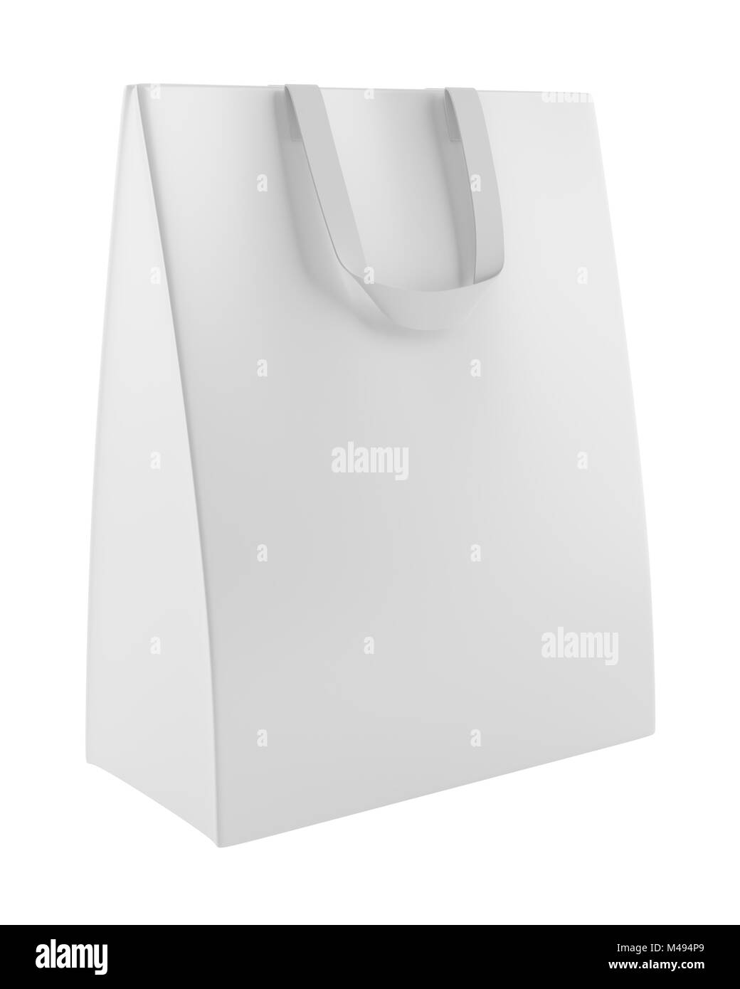 Unico fustellato shopping bag isolati su sfondo bianco Foto Stock