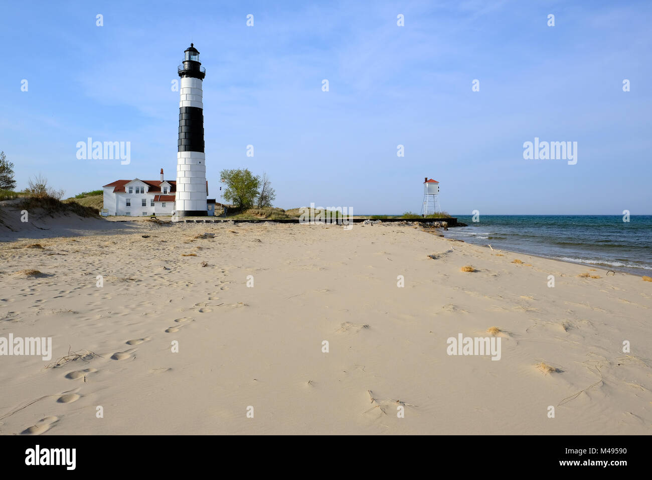 Grande Punto Sable Faro in dune, costruito nel 1867 Foto Stock