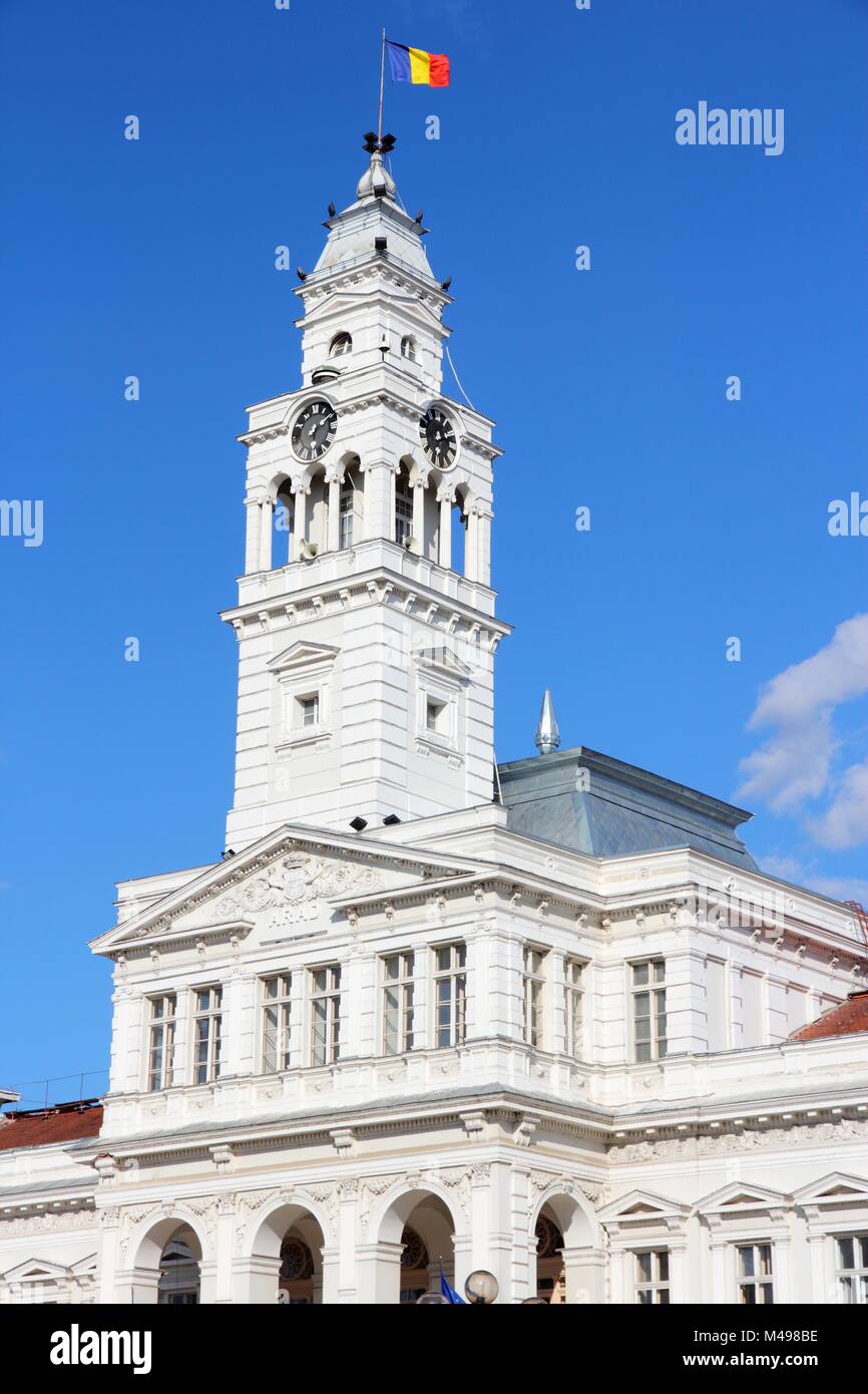 Arad, città della regione di Crisana della Romania. Il Municipio. Foto Stock