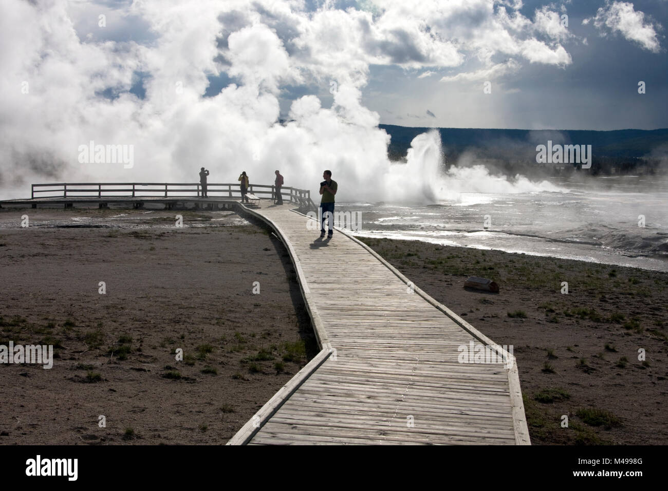 A clessidra Geyser, il Parco Nazionale di Yellowstone, Wyoming USA Foto Stock