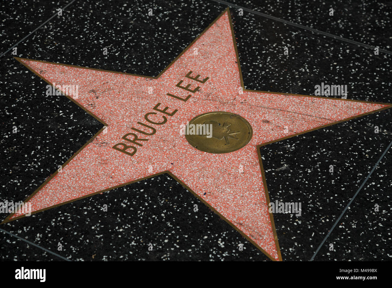 Bruce Lee stella sulla Hollywood Walk of Fame, Hollywood Blvd, CALIFORNIA, STATI UNITI D'AMERICA Foto Stock