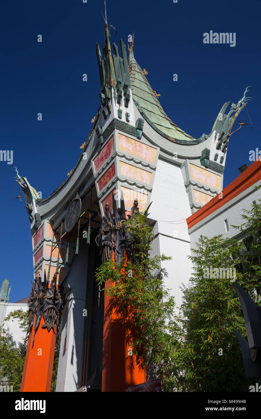 Grauman's Chinese Theater (ufficialmente TCL Teatro Cinese), Hollywood Boulevard, Los Angeles, California, Stati Uniti d'America Foto Stock