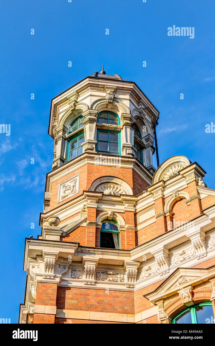 Storica imperiale post office branch building a Parchim Foto Stock