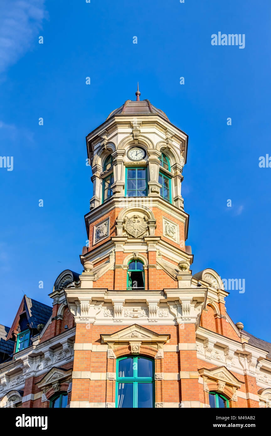 Storica imperiale post office branch building a Parchim Foto Stock