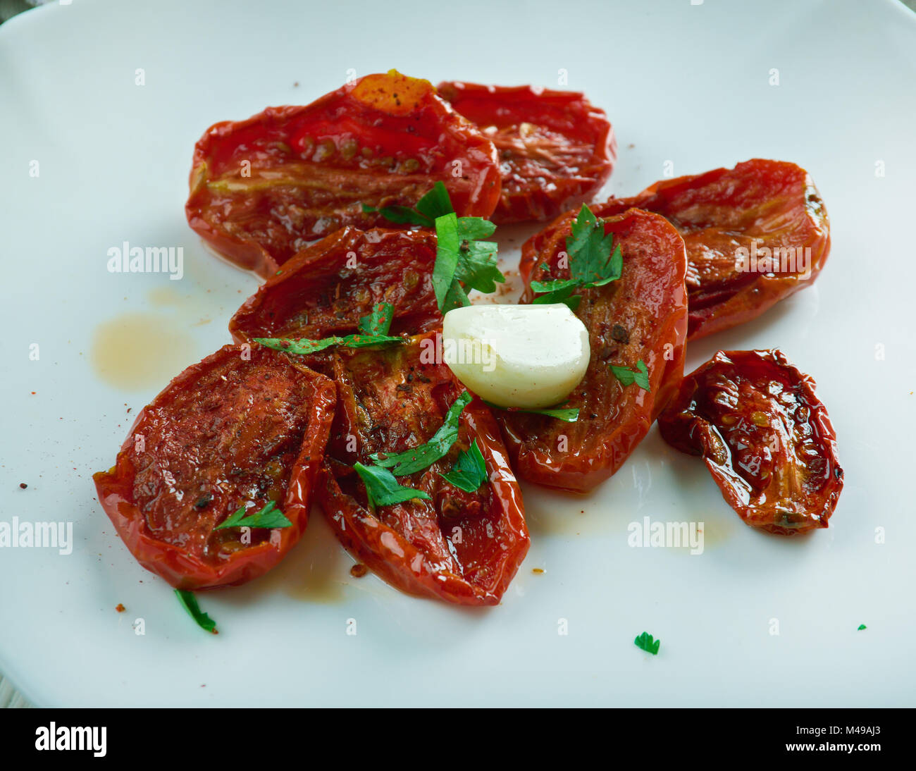 Pomodori secchi. La cucina turca Kurutulmus Domates Foto Stock