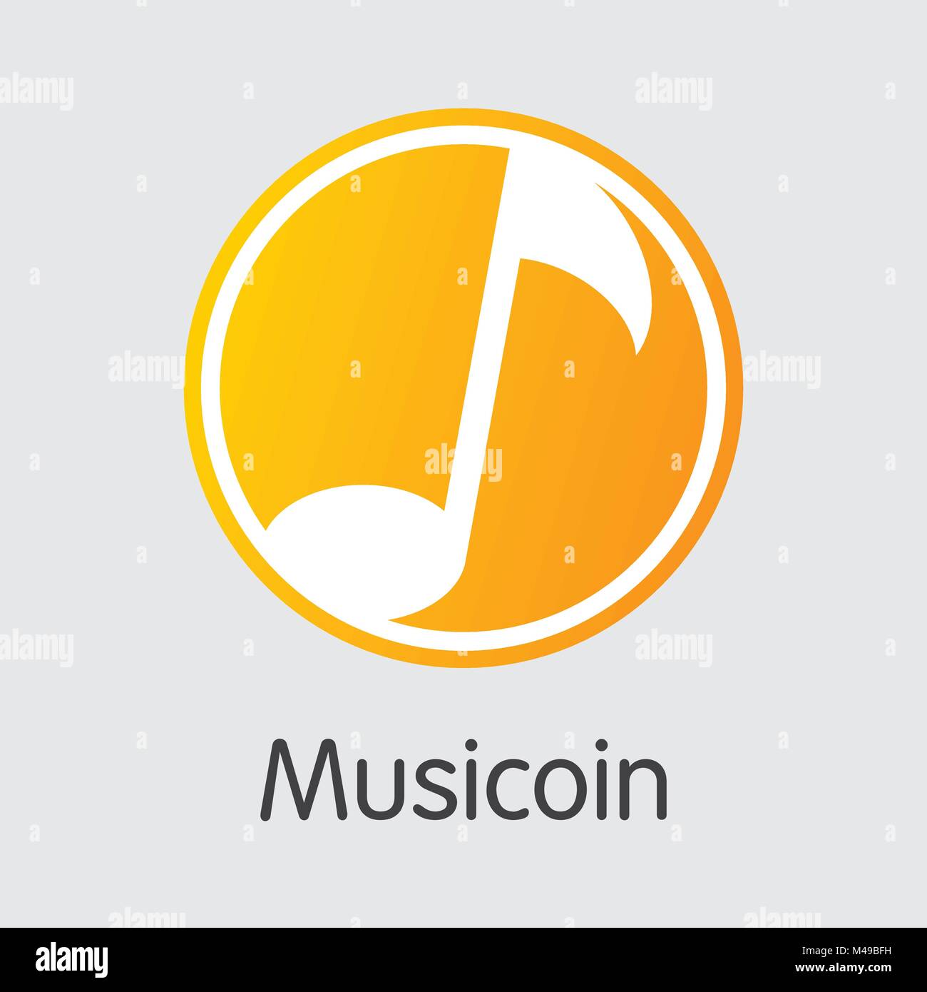 Musicoin Cryptographic moneta - Icona del vettore. Illustrazione Vettoriale