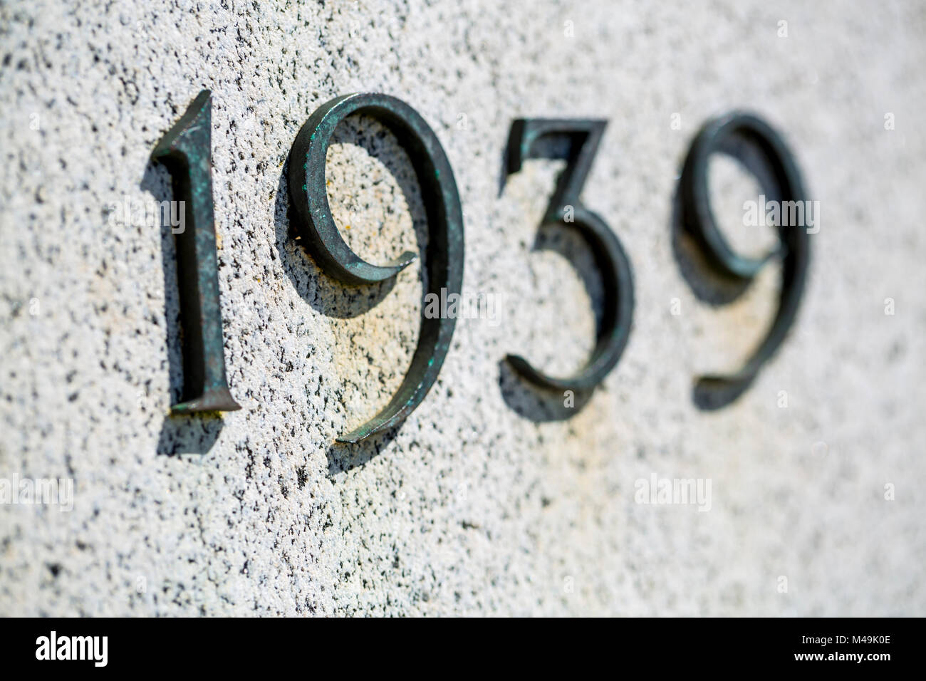 L'anno 1939 su una opinione pubblica britannica War Memorial Foto Stock