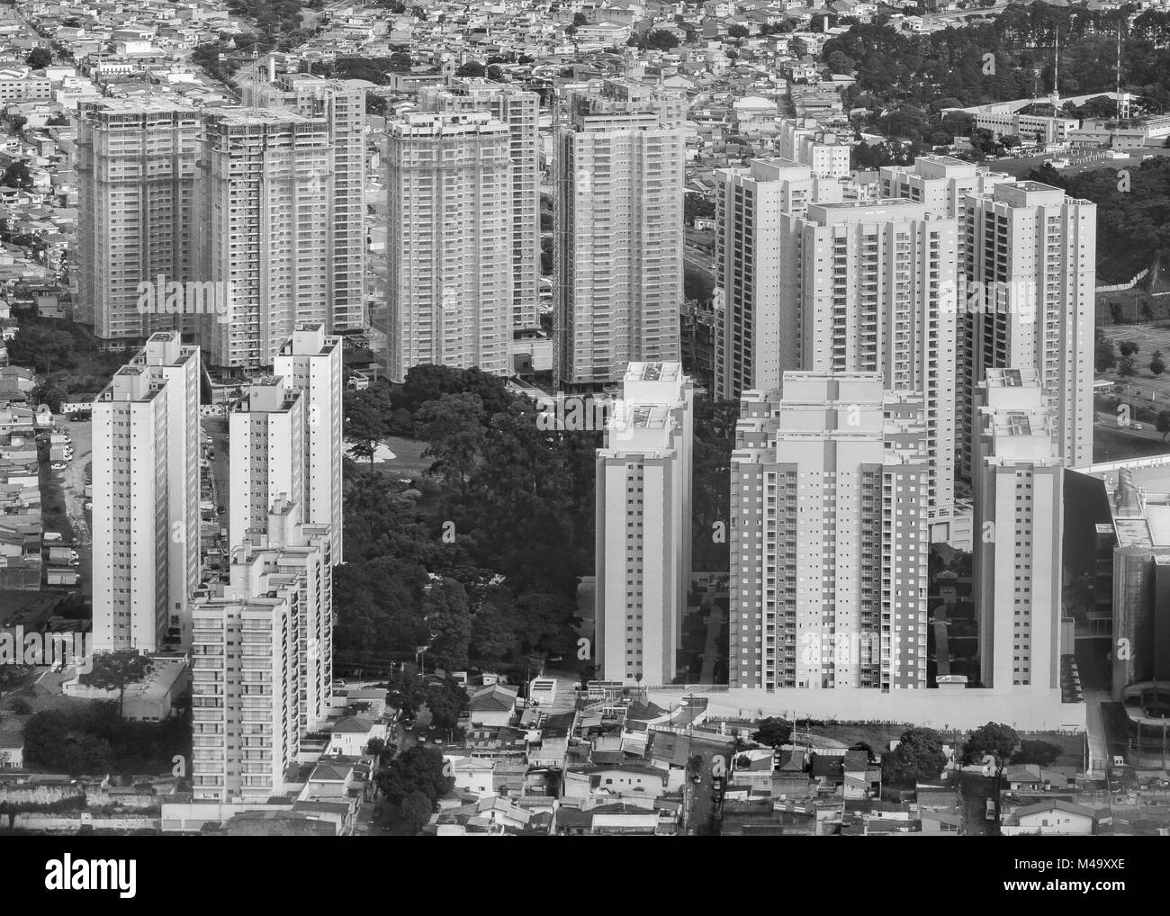 Vista aerea di San Pablo Brasile dal piano di vetro Foto Stock