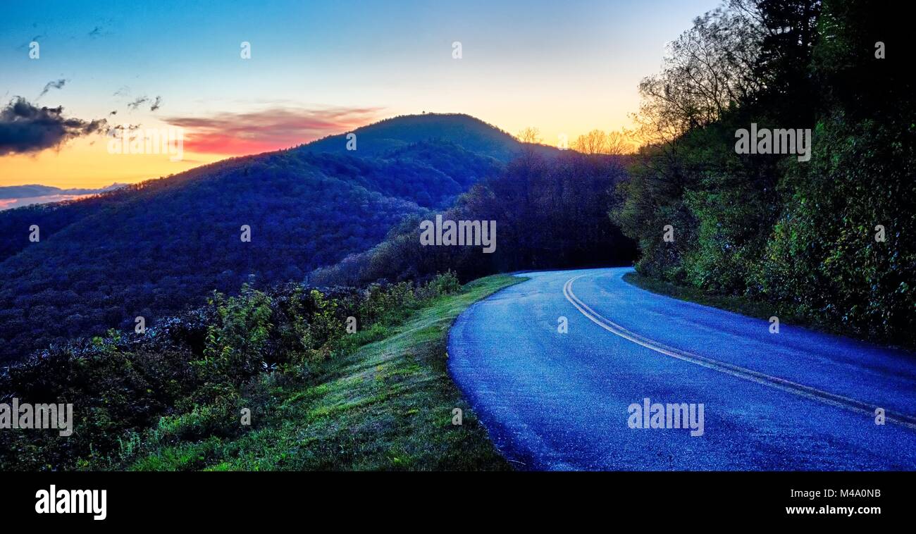 Da parte di guida si affaccia lungo la Blue Ridge Parkway Foto Stock