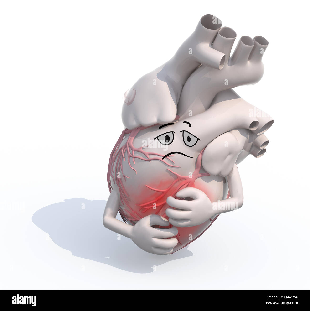 Cuore umano ache problemi di salute malattia, 3d illustrazione Foto Stock