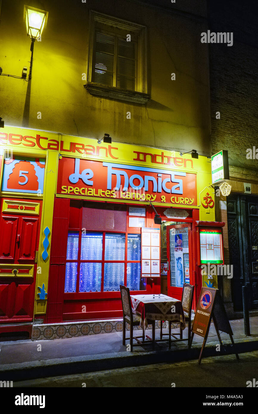 Ristorante nella città vecchia, Toulouse, Francia Foto Stock