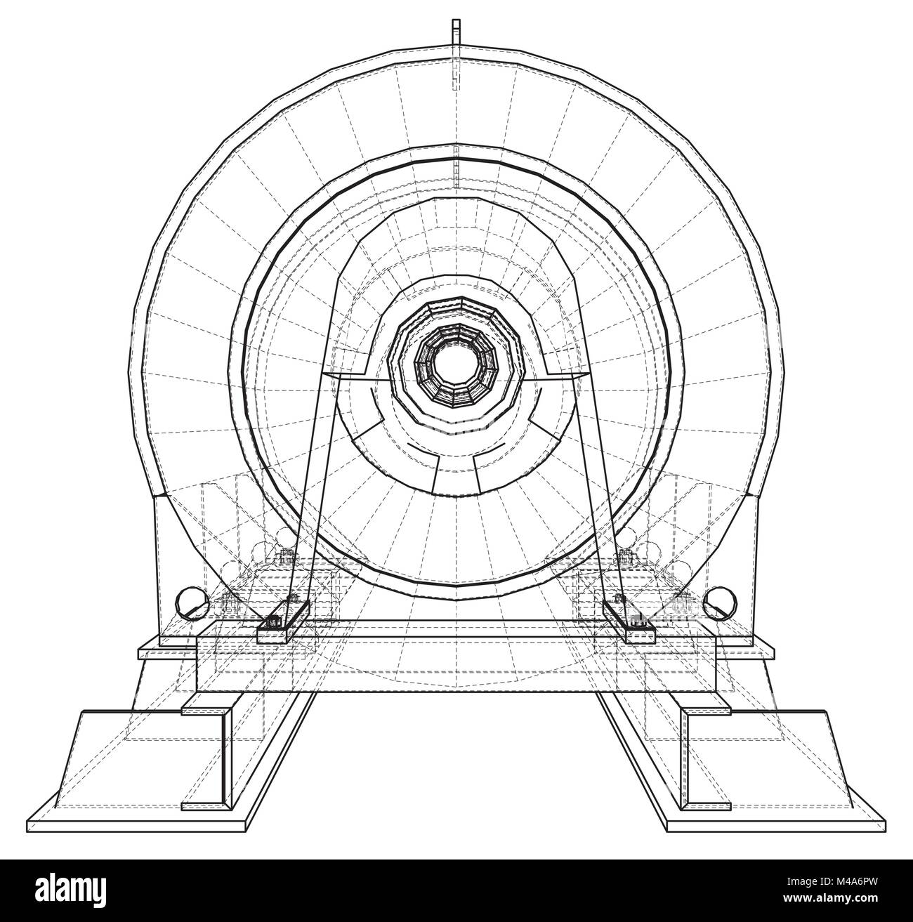 Illustrazione di vettore di unità motore industria petrolifera. Creato illustrazione di 3d. Illustrazione Vettoriale