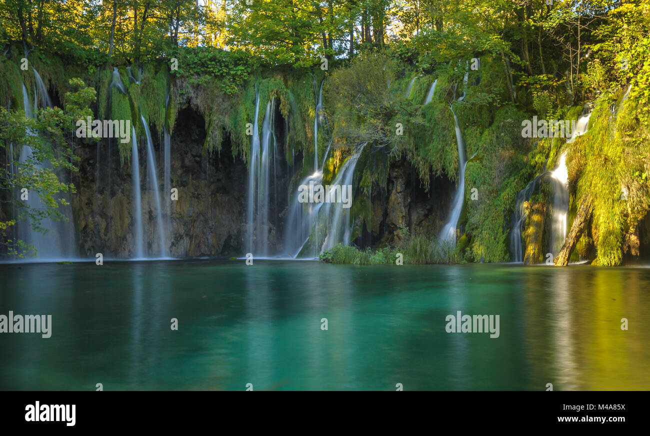 Il Parco Nazionale dei Laghi di Plitvice, Croazia. UNESCO - Sito Patrimonio dell'umanità. Foto Stock