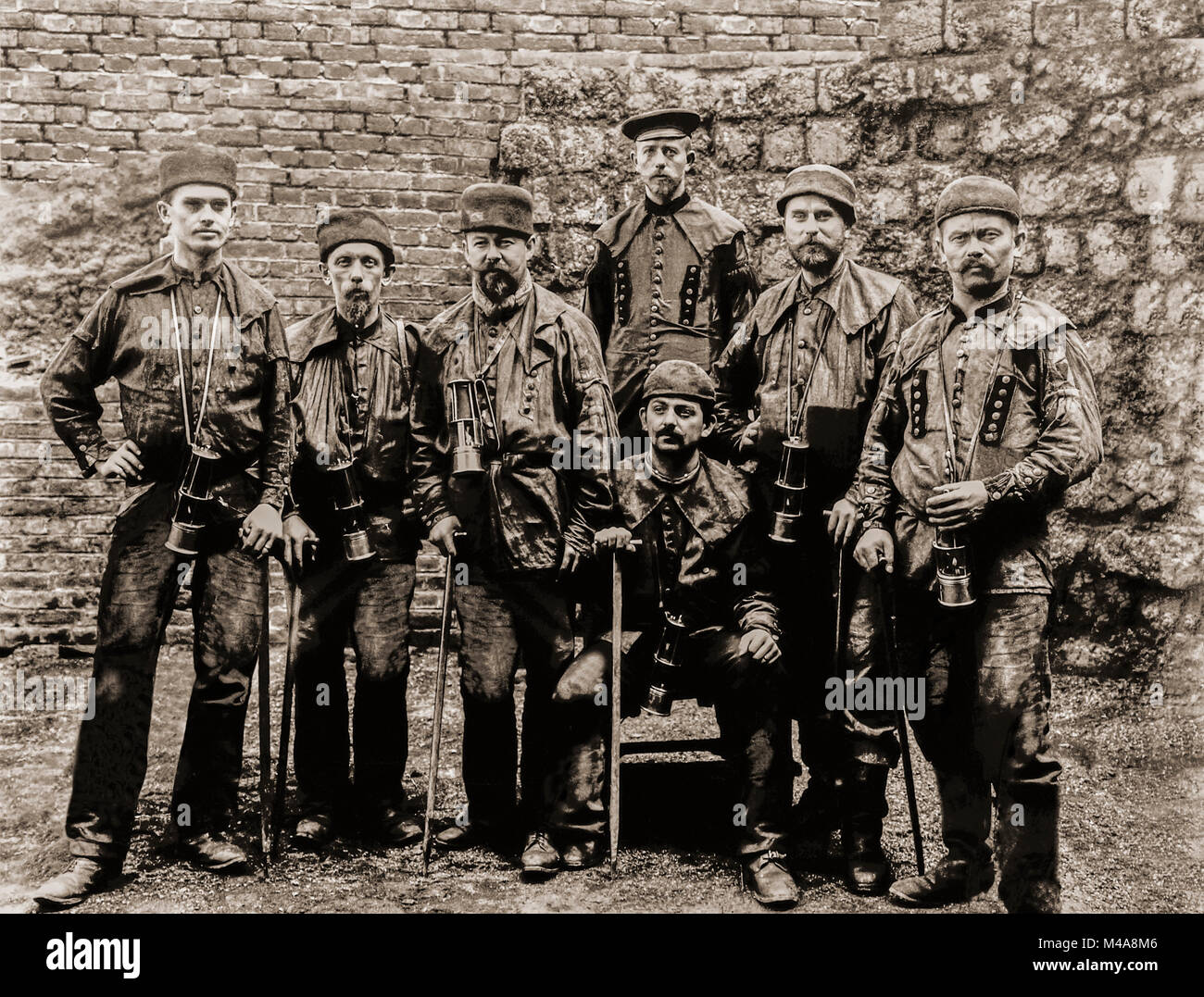 Minatori tedesca intorno al 1900,ex colonia tedesca Sud Africa occidentale Foto Stock