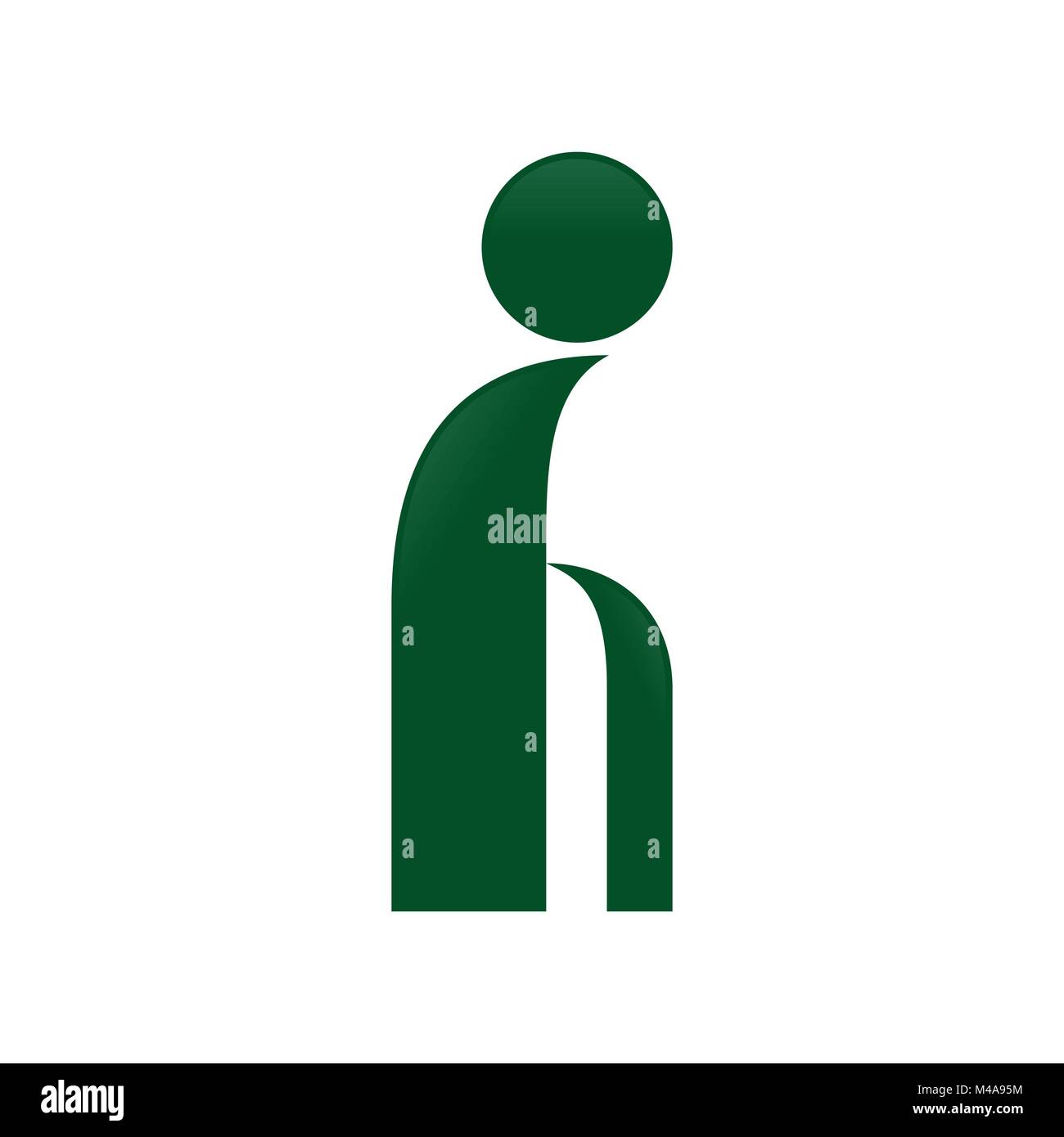 Abstract Anziano figura umana simbolo Vector Graphic Logo Design Illustrazione Vettoriale