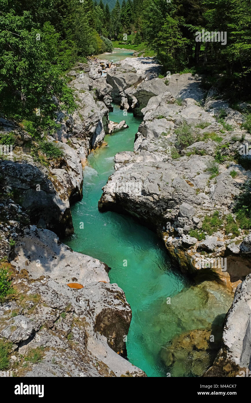 L'Isonzo in Slovenia Soca, Isonzo Foto Stock