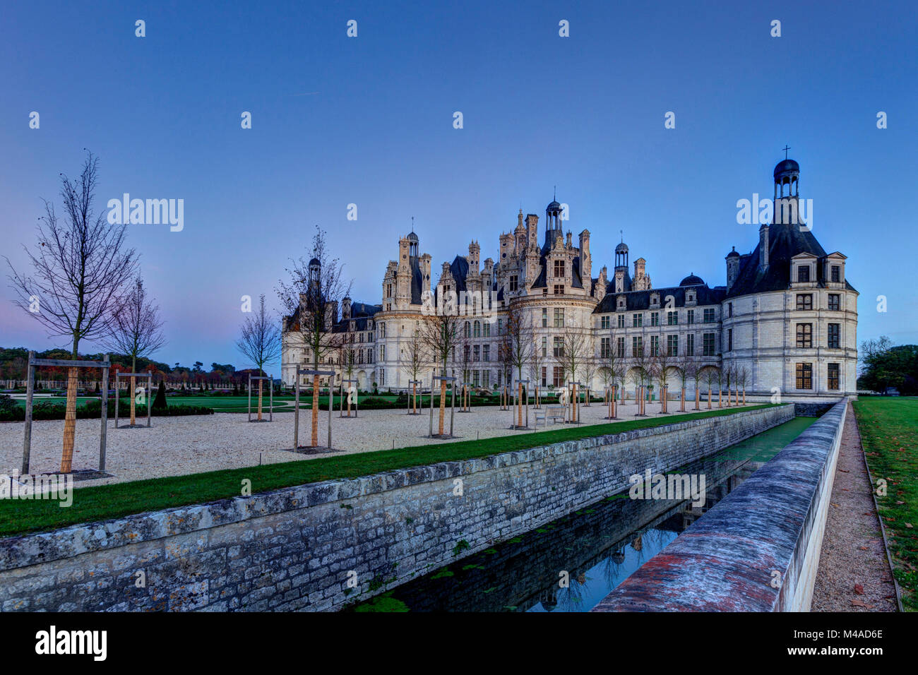 Il Chateau de Chambord, uno stile rinascimentale castello, è registrato come sito del Patrimonio Mondiale dell'UNESCO e una pietra miliare storica nazionale (francese ÒMonument hi Foto Stock