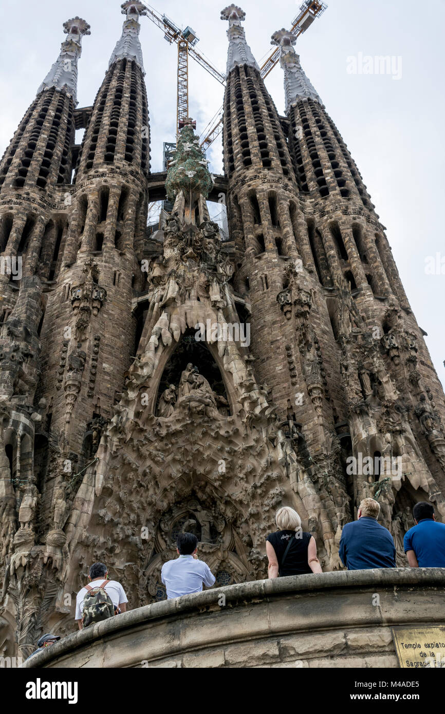 Barcellona, die Kathedrale la Sagrada Familia von A. Gaudi Foto Stock