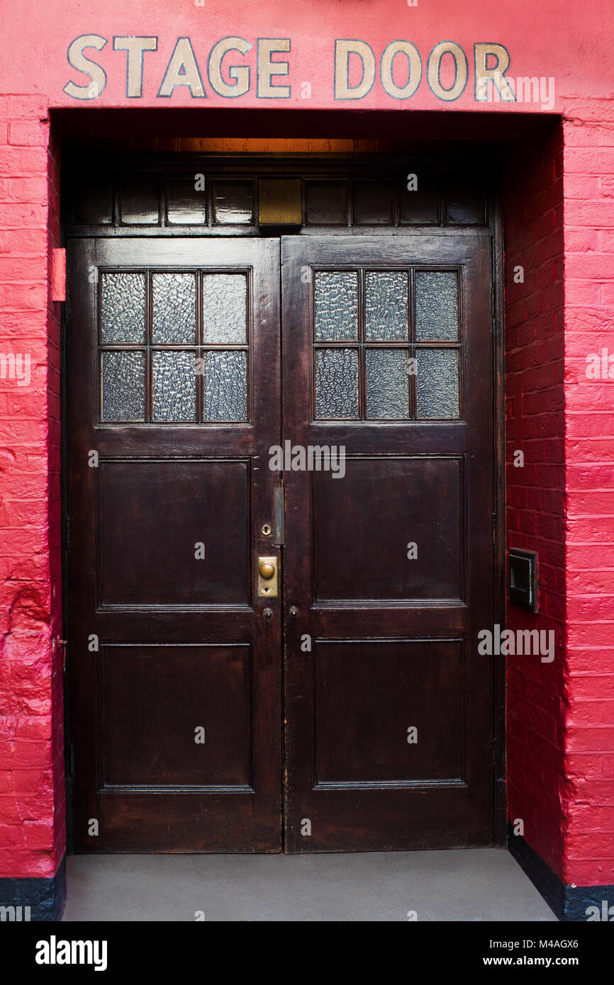 Close Up di teatro Stage Door Foto Stock