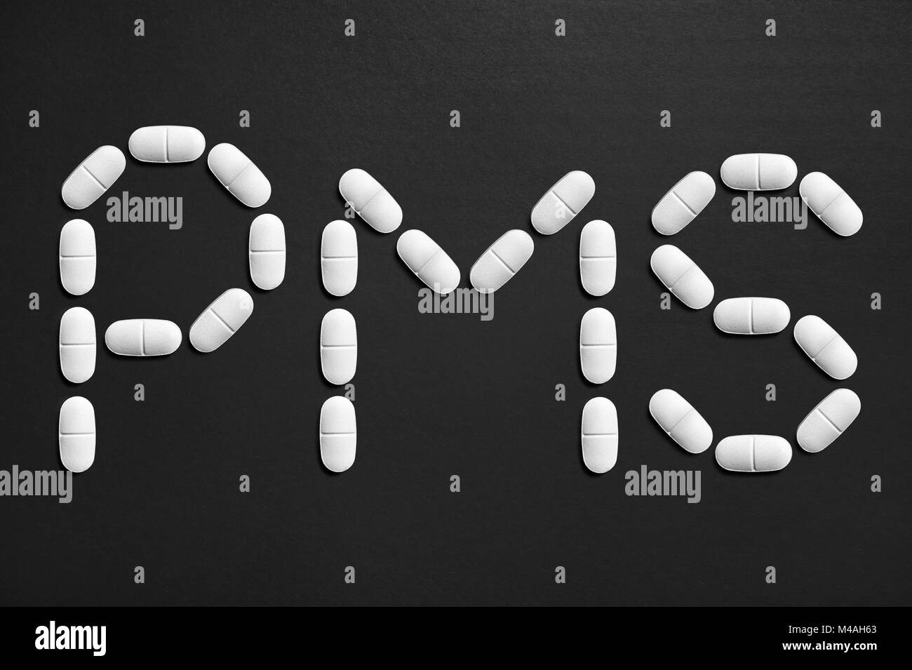 Il testo delle POM realizzato da pillole. Le mestruazioni ed avente periodo concetto. Foto Stock