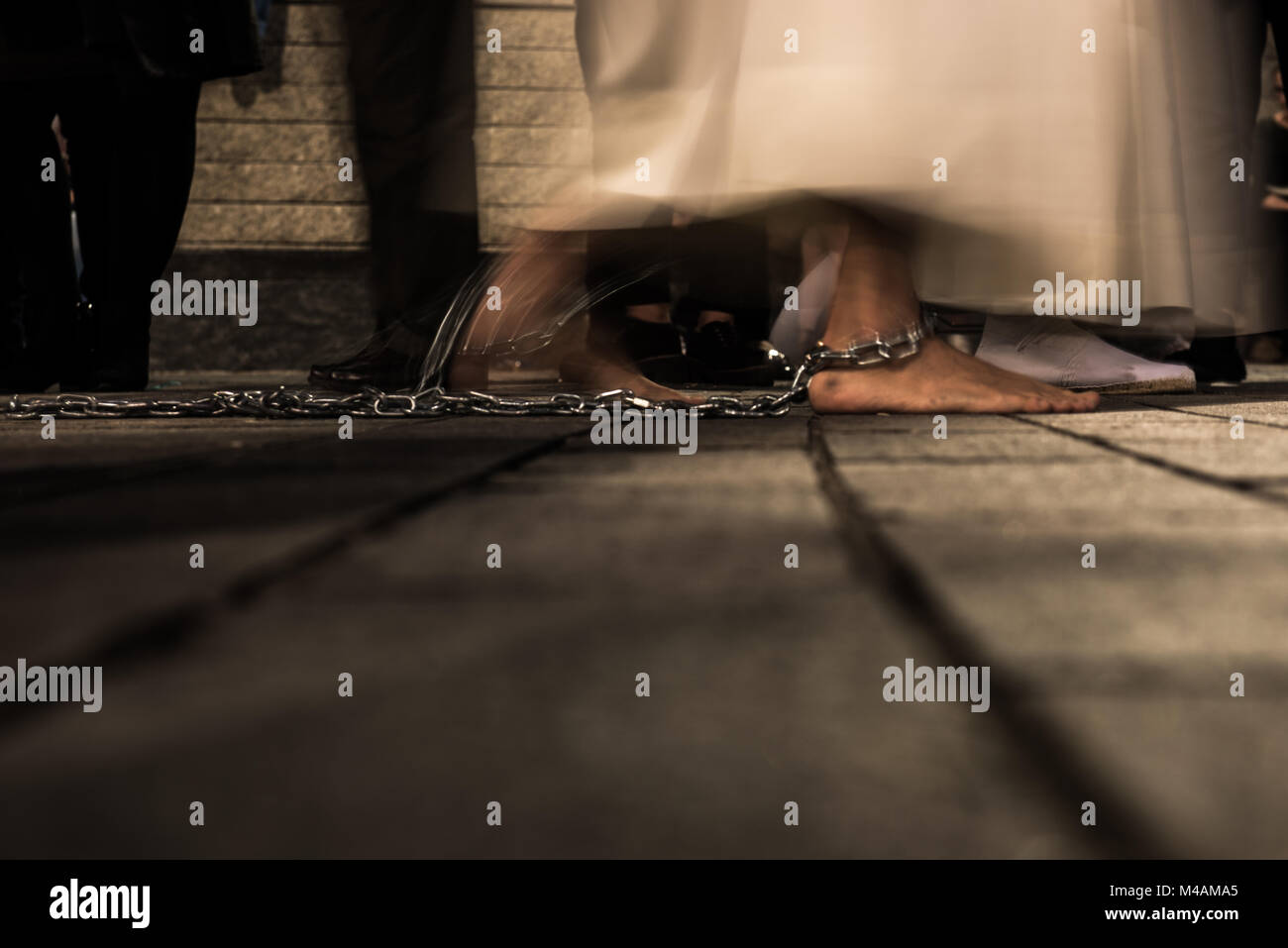 Il Pontificio e Royal Confraternita di nostro Signore Gesù il Nazareno e la Madonna della Misericordia in Cáceres. Foto Stock